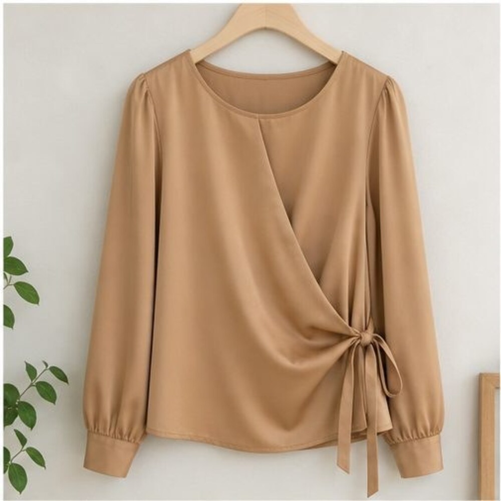 Camel Smocked Top